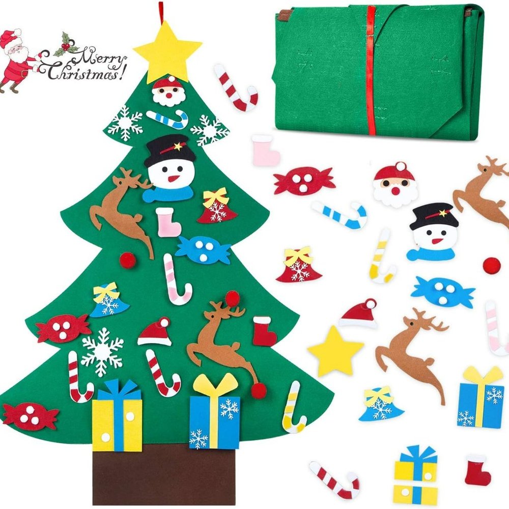 NEW Felt 3' Christmas Tree w/Decorations Wall Hanging